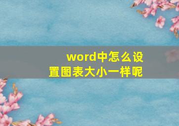 word中怎么设置图表大小一样呢