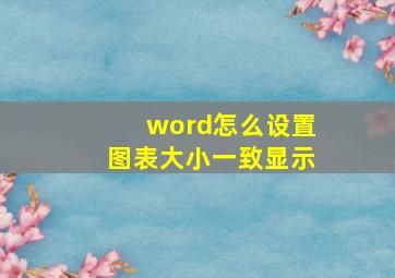 word怎么设置图表大小一致显示