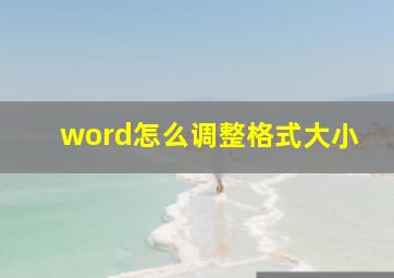 word怎么调整格式大小