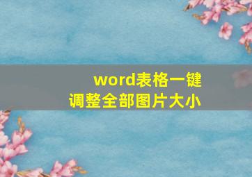 word表格一键调整全部图片大小