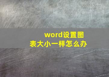 word设置图表大小一样怎么办