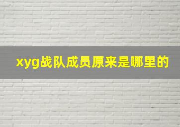 xyg战队成员原来是哪里的