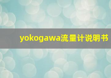 yokogawa流量计说明书