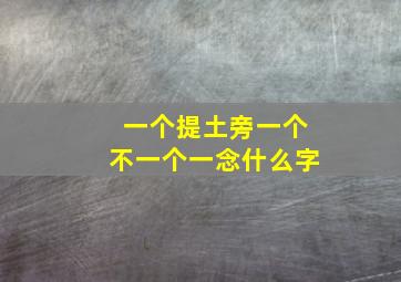 一个提土旁一个不一个一念什么字