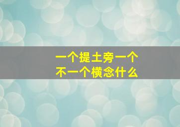 一个提土旁一个不一个横念什么