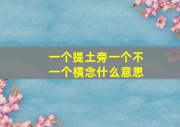 一个提土旁一个不一个横念什么意思