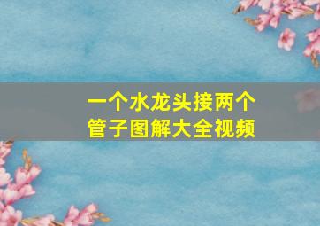 一个水龙头接两个管子图解大全视频