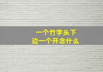 一个竹字头下边一个开念什么