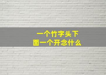 一个竹字头下面一个开念什么