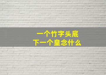 一个竹字头底下一个皇念什么