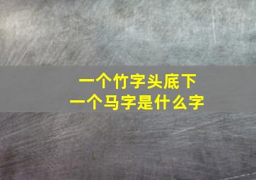 一个竹字头底下一个马字是什么字