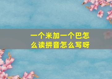 一个米加一个巴怎么读拼音怎么写呀