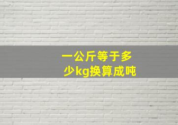 一公斤等于多少kg换算成吨