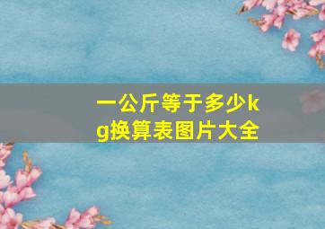 一公斤等于多少kg换算表图片大全