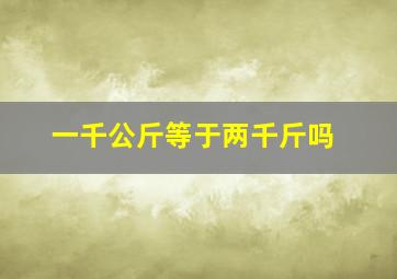 一千公斤等于两千斤吗