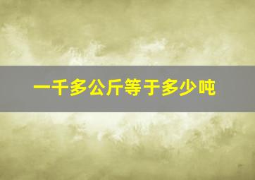 一千多公斤等于多少吨