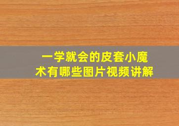 一学就会的皮套小魔术有哪些图片视频讲解