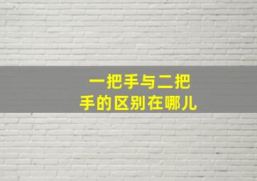 一把手与二把手的区别在哪儿