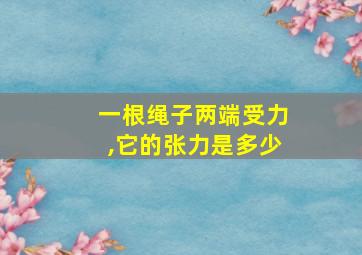 一根绳子两端受力,它的张力是多少