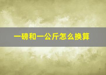 一磅和一公斤怎么换算