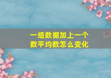 一组数据加上一个数平均数怎么变化