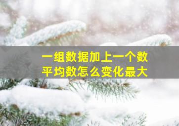 一组数据加上一个数平均数怎么变化最大