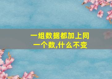 一组数据都加上同一个数,什么不变