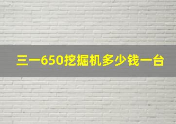 三一650挖掘机多少钱一台