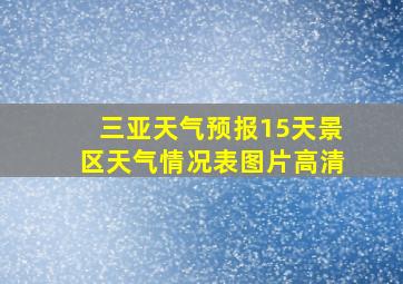 三亚天气预报15天景区天气情况表图片高清