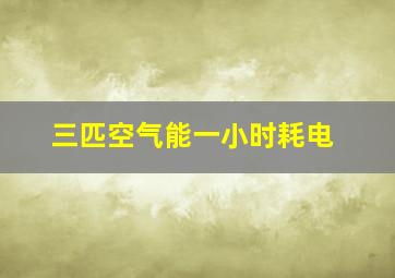 三匹空气能一小时耗电