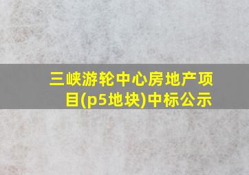 三峡游轮中心房地产项目(p5地块)中标公示