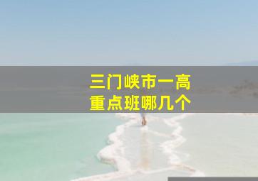 三门峡市一高重点班哪几个