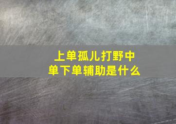 上单孤儿打野中单下单辅助是什么