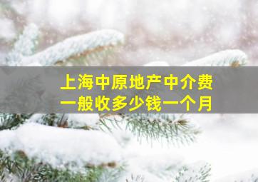 上海中原地产中介费一般收多少钱一个月