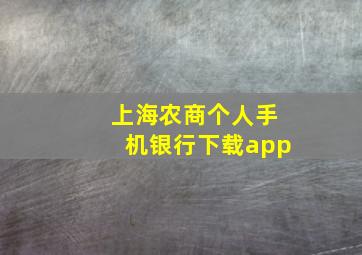 上海农商个人手机银行下载app