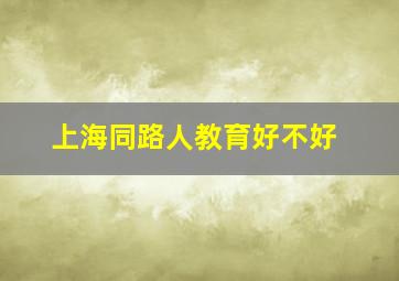 上海同路人教育好不好