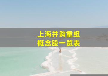 上海并购重组概念股一览表