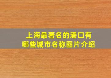 上海最著名的港口有哪些城市名称图片介绍