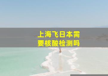 上海飞日本需要核酸检测吗