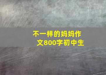 不一样的妈妈作文800字初中生