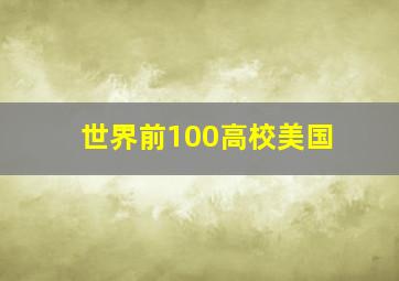 世界前100高校美国