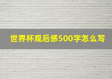 世界杯观后感500字怎么写