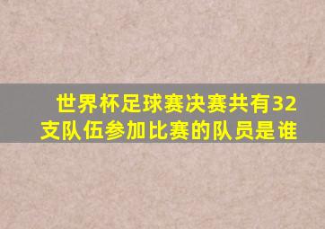 世界杯足球赛决赛共有32支队伍参加比赛的队员是谁