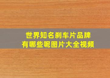 世界知名刹车片品牌有哪些呢图片大全视频