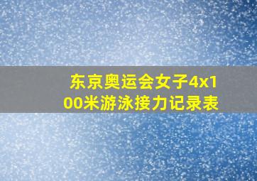 东京奥运会女子4x100米游泳接力记录表