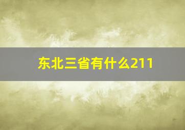 东北三省有什么211