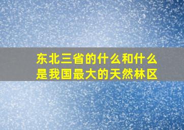 东北三省的什么和什么是我国最大的天然林区