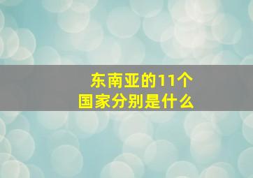 东南亚的11个国家分别是什么