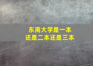 东南大学是一本还是二本还是三本