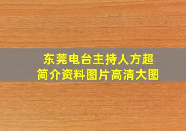 东莞电台主持人方超简介资料图片高清大图